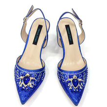 Load image into Gallery viewer, Women Shoes and Bag Set With Rhinestone Handbag EDTR54