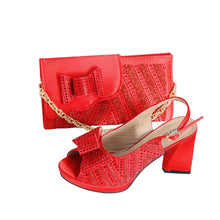 Load image into Gallery viewer, Super Heels Peep Toe Ladies Shoes with Bag Set
