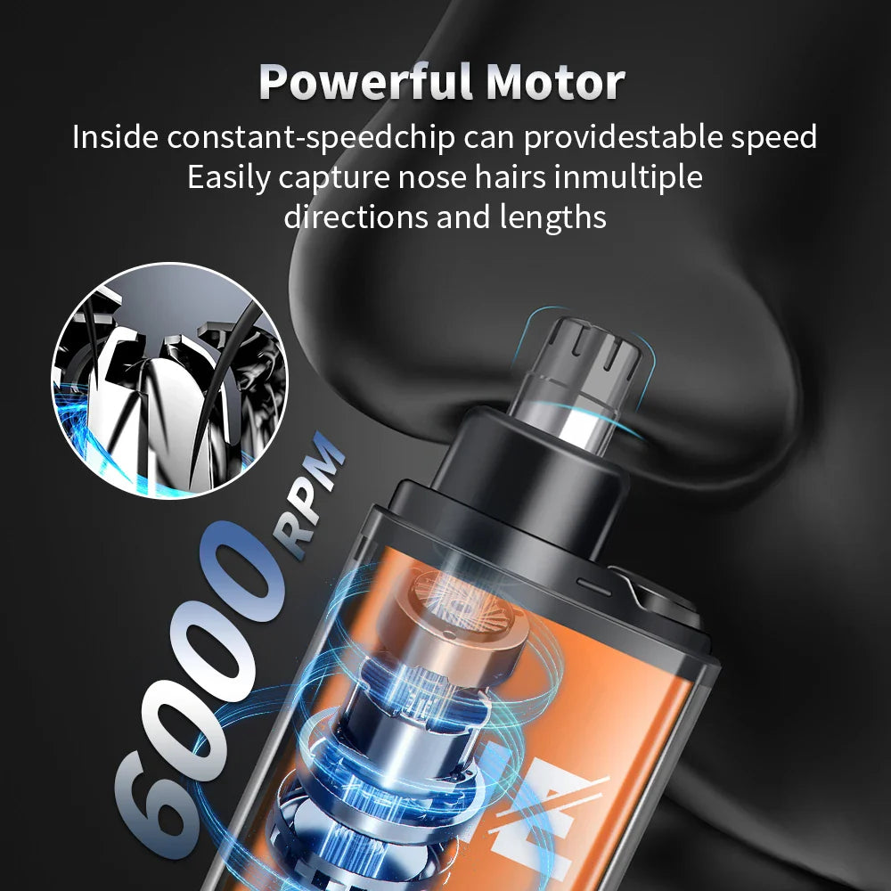 Rechargeable Nose & Ear Hair Trimmer – Portable Electric USB Groomer with 1-Hour Runtime & Cleaning Brush