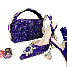Load image into Gallery viewer, Women's Shoes and Bag Set with Shinning Crystal EDL435