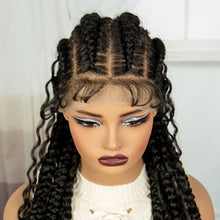Load image into Gallery viewer, 34" Twisted Cornrow Full Lace Braided Wig | Baby Hair | Synthetic Lace Front Braids | Black Women