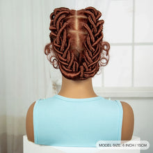 Load image into Gallery viewer, Ginger Full Lace Handmade Bantu &amp; Dreadlock Braided Wig with Baby Hair | Synthetic Braided Wig for Black Women
