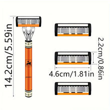 Load image into Gallery viewer, 6-Layer Stainless Steel Safety Razor Set for Men - Replaceable Blade Head, Manual Shaving