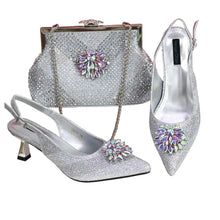 Load image into Gallery viewer, New Rhinestone Shoe &amp; Bag Set HGT321