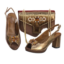 Load image into Gallery viewer, Open Toe Women Heels Shoes And Bag Set GRT543