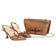 Load image into Gallery viewer, Women's Shoes and Bag Set with Pointed Toe EDN349