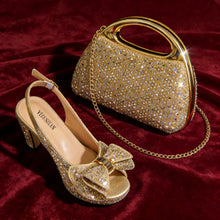 Load image into Gallery viewer, Latest Peep-Toe High Heel and Bag Set EDS40