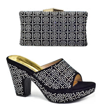 Load image into Gallery viewer, Italian Shoes and Bag Matching Set with Rhinestone