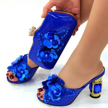 Load image into Gallery viewer, Italian Shoes And Bag Sets With Stones Italian ED127