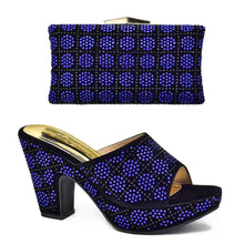 Load image into Gallery viewer, Italian Shoes and Bag Matching Set with Rhinestone
