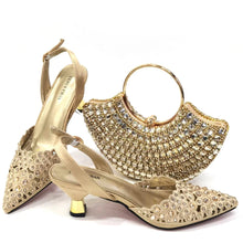 Load image into Gallery viewer, Latest Luxury Pattern Ladies Shoes And Bag Set ED215
