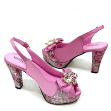 Load image into Gallery viewer, Newest Pumps Women High Heels Shoes and Bags Set JNB54