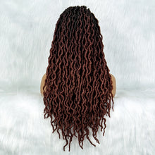 Load image into Gallery viewer, Knotless Box Braided Wig with Curly Ends &amp; Baby Hair | Synthetic Lace Front Wig for Black Women