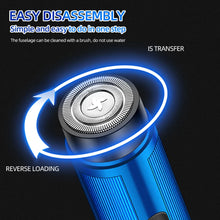Load image into Gallery viewer, Mini Rechargeable Electric Shaver – Portable Facial &amp; Body Razor for Women &amp; Men, Rotary Detachable Washable Head, LED Display