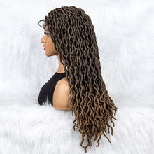 Load image into Gallery viewer, Knotless Box Braided Wig with Curly Ends &amp; Baby Hair | Synthetic Lace Front Wig for Black Women