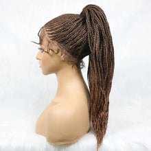 Load image into Gallery viewer, 30" Braided Lace Front Wig for Black Women | African Braids with Baby Hair | Synthetic Glueless Mat Wig