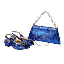 Load image into Gallery viewer, Elegant Low Heels Ladies Shoes And Bag Set - ED110