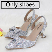 Load image into Gallery viewer, New Silver Versatile Party Ladies Shoes And Bag Set