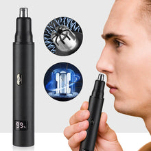 Load image into Gallery viewer, 3-in-1 Rechargeable Nose, Ear, Eyebrow &amp; Beard Trimmer with LED Display - USB Portable Hair Clipper for Men