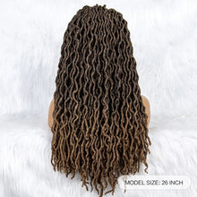 Load image into Gallery viewer, Knotless Box Braided Wig with Curly Ends &amp; Baby Hair | Synthetic Lace Front Wig for Black Women