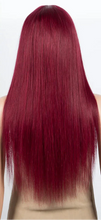 Load image into Gallery viewer, Dirty Pink Straight Human Hair Wig with Bangs | Full Machine Made Brazilian Remy for Women (Wear &amp; Go)