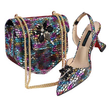 Load image into Gallery viewer, New Ladies Heels And Matching Bag Set EDNBG54