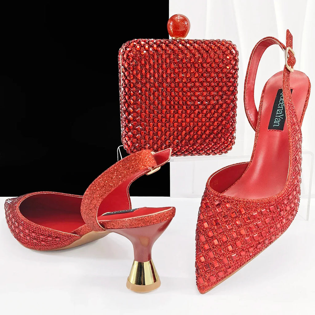 Lastest Italian Design Ladies Shoes with Matching Bag Set HZS1-1