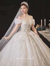 Load image into Gallery viewer, Luxury Boat Neck Wedding Dress EDL108