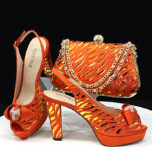 Load image into Gallery viewer, Italian Shoes And Bag Sets For Evening Party With Stones ED1-60