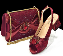 Load image into Gallery viewer, Elegant Women's Peep-Toe Heels and Matching Bag Set EDS41