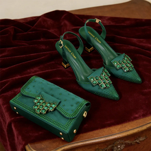 Load image into Gallery viewer, Italian Design Women's High Heels &amp; Matching Bag Set EDS70