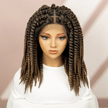 Load image into Gallery viewer, Twisted Braided Wig | Bob Twist Crochet Wig | Full Lace Braided Wig for Black Women | Kanekalon Hair