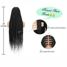 Load image into Gallery viewer, 36" Knotless Box Braided Lace Front Wig | Baby Hair | Synthetic Braids for Black Women