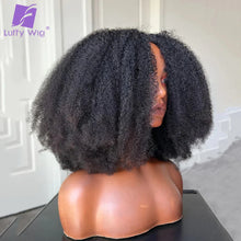 Load image into Gallery viewer, 200Density V Shape Wig Afro Kinky Curly Human Hair V Part Wig Short Curly Glueless No Leave Out New U Part Wigs For Women