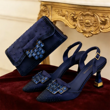 Load image into Gallery viewer, Italian Design Women's High Heels &amp; Matching Bag Set EDS70