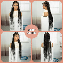 Load image into Gallery viewer, 34" Twisted Cornrow Full Lace Braided Wig | Baby Hair | Synthetic Lace Front Braids | Black Women