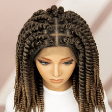 Load image into Gallery viewer, Twisted Braided Wig | Bob Twist Crochet Wig | Full Lace Braided Wig for Black Women | Kanekalon Hair