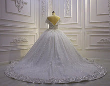 Load image into Gallery viewer, Luxurious Off-Shoulder Wedding Dress With Shiny Beads EDL178
