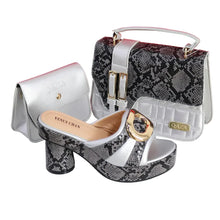 Load image into Gallery viewer, Elegant Ladies High Heels Peep Toe Shoes with Bag Set HYRE654