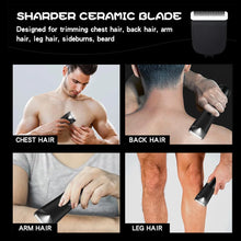 Load image into Gallery viewer, Men's Groin &amp; Body Hair Trimmer Electric Wet and Dry Shaver with Stainless Steel Blade and 2 Guard Combs