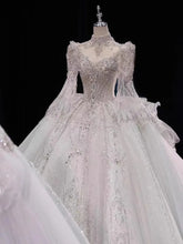 Load image into Gallery viewer, White Long Sleeved High-end Wedding Dress EDW2309
