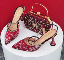 Load image into Gallery viewer, Elegant Pumps with Shoes and Bag Matching Set NFR43