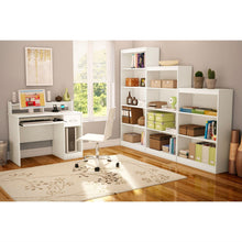 Load image into Gallery viewer, Contemporary Home Office Computer Desk in White Wood Finish