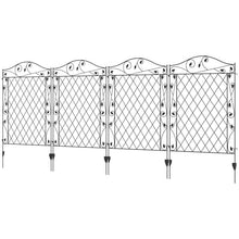 Load image into Gallery viewer, 4 Pack Steel Foldable Fence Floral Trellis Panel Animal Barrier