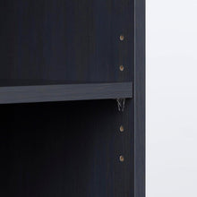 Load image into Gallery viewer, Narrow 5-Shelf Bookcase Slim Storage Shelving Unit Dark Blue Black Wood Finish