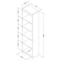 Load image into Gallery viewer, Narrow 5-Shelf Bookcase Slim Storage Shelving Unit Dark Blue Black Wood Finish