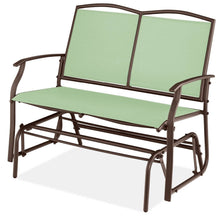 Load image into Gallery viewer, 2 Seat Mesh Patio Loveseat Swing Glider Rocker with Armrests in Sage