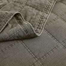 Load image into Gallery viewer, King/California King 3-Piece Sage Green Faded Stone Washed Cotton Quilt Set