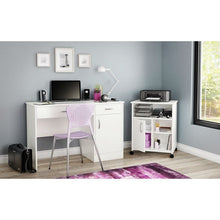 Load image into Gallery viewer, Modern Home Office Printer Stand Cart with Casters in White