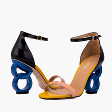 Load image into Gallery viewer, The Helix Heel Rose Gold Leather Women Sandal